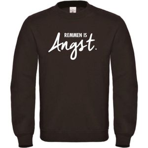 Remmen is Angst wintersport sweater zwart XL - wit - soBAD. | Foute apres ski outfit | kleding | verkleedkleren | wintersporttruien | wintersport dames en heren