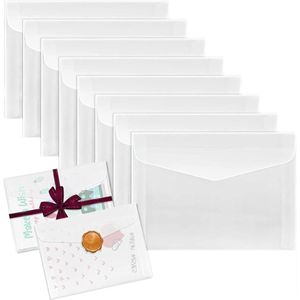 VD WEIDE ENTERPRISE - Transparante Enveloppen 20 stuks - Multifunctioneel Opslag - Loterijen Postzegels Kaarten Bruiloft - 225x155cm .