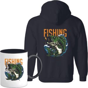 T-Shirtknaller Vest met koffiemok | Fishing - Vis / Vissen / Vishengel Kleding | Heren / Dames Vest Cadeau | Kleur zwart | Maat S