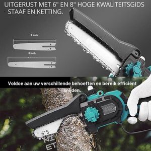 Mini Kettingzaag - Mini Chainsaw - Elektrische Snoeischaar - Handkettingzaag - Takkenzaag - Houtzaag - Zaagmachine - Draagbaar - Draadloos