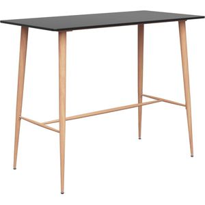 vidaXL 7-delige Zwarte Barset - Stijlvol en Functioneel Bartafel - Barkrukken - Barset - Houten Meubels - Zwarte Meubels
