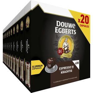 Douwe Egberts Espresso Krachtig Koffiecups - Intensiteit 10/12 - 10 x 20 capsules