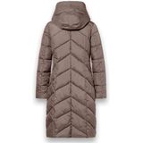 District AROSA - Damesjas - Dark Taupe - Lange Fantasie Step Jas - Waterafstotend