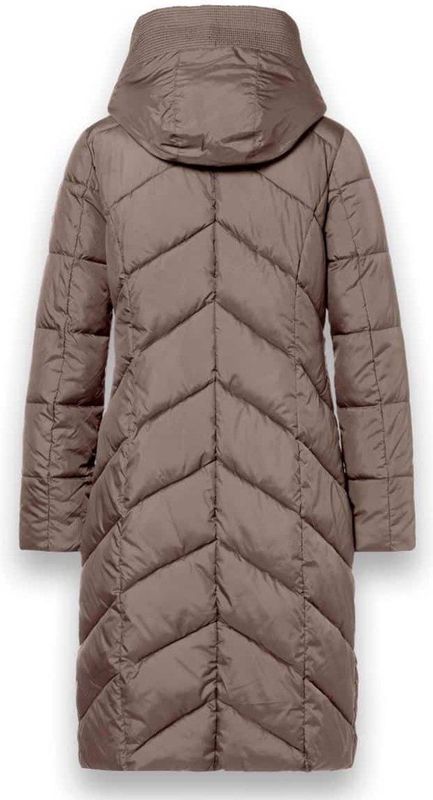 District AROSA - Damesjas - Dark Taupe - Lange Fantasie Step Jas - Waterafstotend