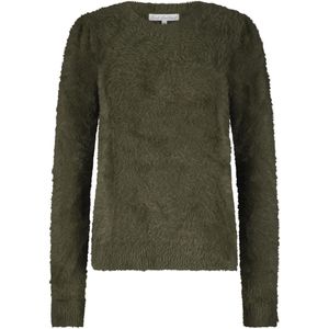 Red Button Trui Fuzzy Puff Sleeve Srb4640 Olive Dames Maat - XS