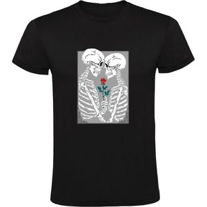 Skelet Heren T-shirt | roos | bloemen | liefde | love | verliefd | relatie | Valentijnsdag