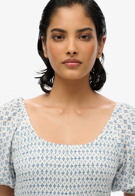 Superdry - Smocked Blouse - Korte Mouwen