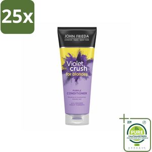 25 x John Frieda – Conditioner – Sheer Blonde Colour Renew Zilver – Neutraliseert gele tonen – 250 ml - Grootverpakking - Zilverconditioner - Geel Neutraliseren - Blond Haar - Grijstint - Haar Verzorgen