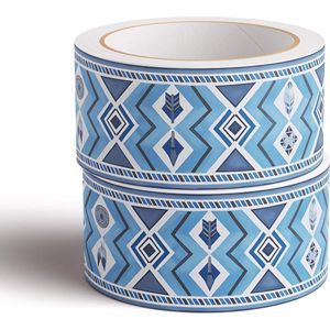 CSGoods - Decoratieve zelfklevende wandtegels voor badkamer - Blauwe muur grens - Afpellen en opplakken - 10 cm x 500 cm