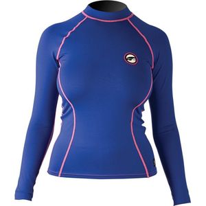 Prolimit Zwemshirt Dames lange mouwen - Blauw/Roze - Maat XS