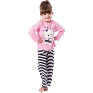 Amantes Pyjama Meisjes roze Kitten- maat 128/134