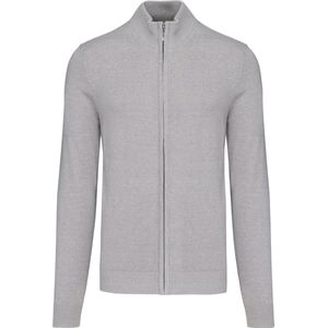 Kariban Heren cardigan met rits K961 - Grey Melange - M