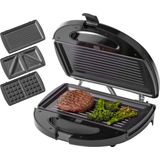 Tomado TGM2000B - Multigrill 3 in 1 - Inclusief tosti en wafelplaten - 750 watt - Zwart