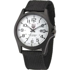 New Military Horloge Zwart / Wit | Nylon | Ø 40 mm