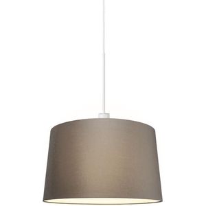 QAZQA combi - Moderne Hanglamp met kap - 1 lichts - Ø 450 mm - Taupe - Woonkamer | Slaapkamer | Keuken