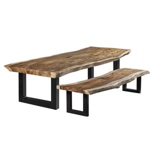 Tuinset Suar | Tuintafel 300 x 100 + Tuinbank - Stalen U Poten + Tijdelijk Gratis Onderhoudspakket - inclusief montage