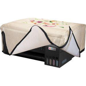 kwmobile linnen hoes geschikt voor Epson EcoTank ET-4800 / EcoTank ET-4810 cover - Printer beschermhoes - Bloemenboeket in aquarel design