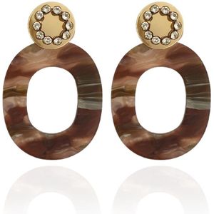 Zatthu Jewelry - N21AW367 - Heya bruine oorbellen van resin