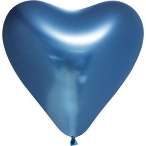 Wefiesta Ballonnenset Hart 30 Cm Chroom/blauw 100-delig