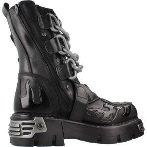New Rock - M724 C3 Boot - Metallic Hoge Laarzen - Zwart
