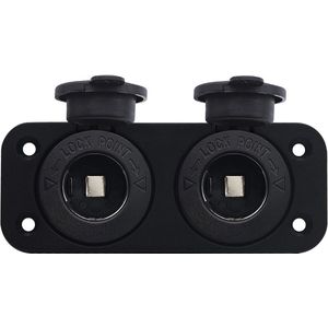 ProRide 12V Sigarettenaansteker 2 Stopcontacten Inbouw - 12/24V - 10A - Complete set - Stopcontact Auto, Boot en Camper