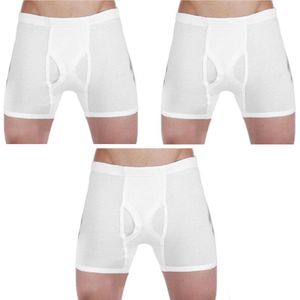 Embrator 3-stuks mannen Boxershorts met gulp wit
