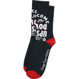 Stranger Things Upside Down Unisex Sokken - zwart/rood/wit - L-XL