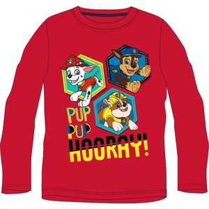 Paw Patrol longsleeve shirt pup pup hooray rood maat 128