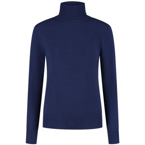 DAMES COLTRUI - Glad Gebreid - Viscose - Kleur Donker Blauw - Maat S