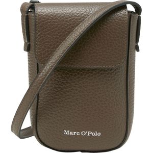 Marc O'Polo Leren Telefoontasje Schoudertas Becky Cellphone Bag Pure Brown Donkerbruin