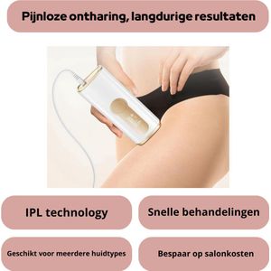 IPL ICE-COOL Laser Ontharingsapparaat, Ijs-koelsysteem voor Pijnloos & Langdurig Resultaat.