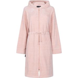 Linolux - Inga - Fleece Badjas - Rose - Korte Damesbadjas met Rits en Capuchon