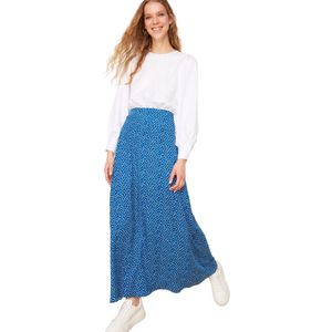 Trendyol Gebreide Rok Met Indigo Stippenmotief Tctss22Ee0006.