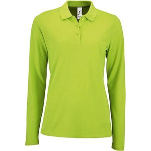 SOLS Dames/dames Perfecte Lange Mouw Pique Polo Shirt (Appelgroen)