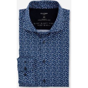 OLYMP - Luxor 24/7 - Overhemd - Marineblauw - Strijkvriendelijk