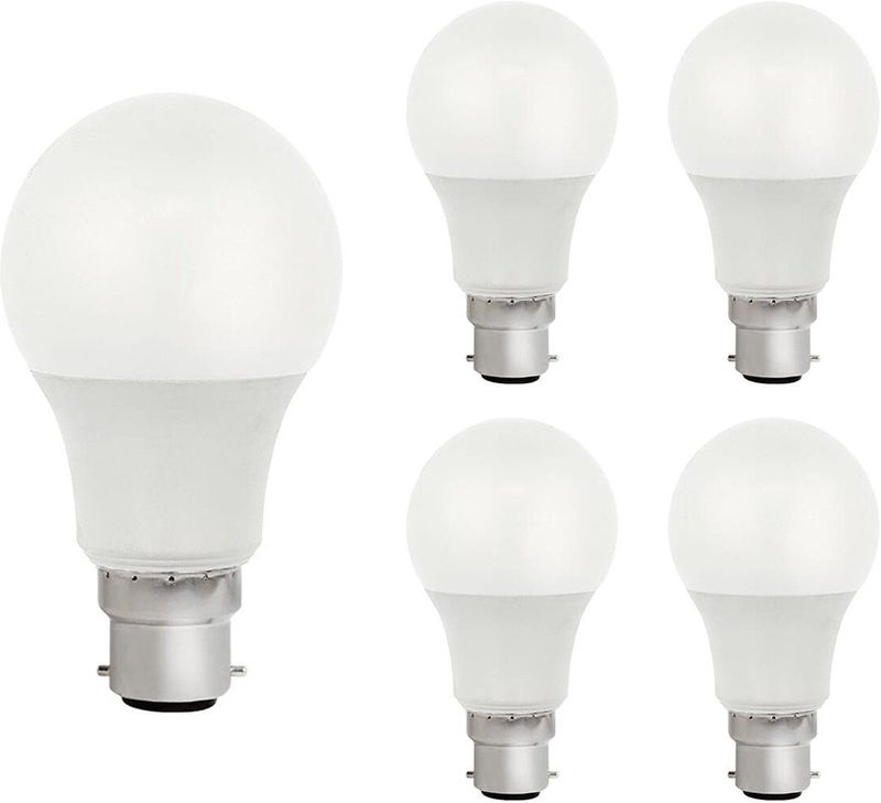 VITO LED Lamp A60 B22 - 9W (vervangt 60W) - 801lm - 4000K - 220-240V - Ø50mm - Energiezuinig - 5 stuks