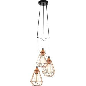 EGLO Tarbes Hanglamp - E27 - Ø 31 cm - Koper/Zwart