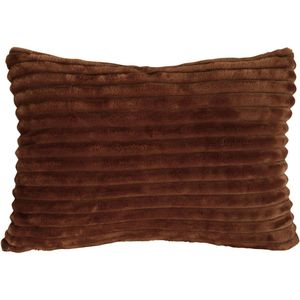 Present Time - Kussen 'Ribbed' (60x35cm) - Donkerbruin