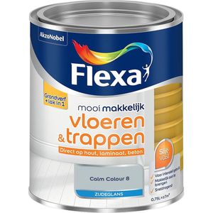 Flexa - Mooi Makkelijk Vloeren & Trappen Zijdeglans - Muurverf - Calm Colour 8 - Mengverf - 0.75 Liter