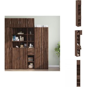 vidaXL Smalle Opbergkast - Smalle Opbergkasten - Hoge Kast - Opbergmeubel - Opbergkast smal 30x42,5x225 cm bewerkt hout bruin eikenkleurig