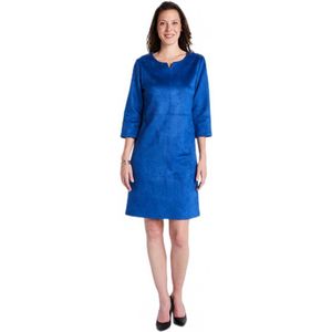 Korte volle jurk in effen suède