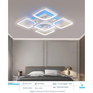 Uniclamps LED Bluetooth - 4x1 + Backlight - Plafondlamp Met Afstandsbediening - Wit - Smart lamp - Dimbaar Met App - Woonkamerlamp - Moderne lamp - Plafoniere