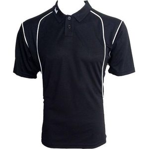 KWD Poloshirt Victoria korte mouw - Zwart/wit - Maat M
