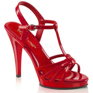 Flair-420 lak sandaal met T-bandje en stiletto hak rood - (EU 39 = US 9) - Fabulicious