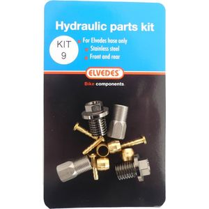 Hydraulische onderdelen Kit 9 M9 flensbout + M8 RVS onderdelen voor- en achterrem Elvedes hydraulische leiding (op kaart)