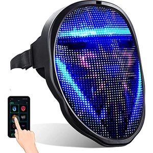 Led masker bluetooth programmeerbaar - app - festival bril - carnaval cosplay - trippy