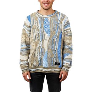 Carlo Colucci - Jacquard Gebreide Trui - Veelkleurig - Katoen