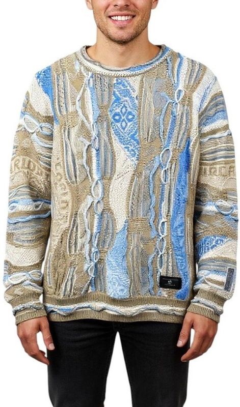 Carlo Colucci - Jacquard Gebreide Trui - Veelkleurig - Katoen