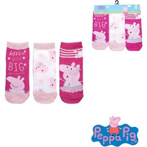 Peppa Pig - Enkelsokken - Roze - 3 Paar - Meisjes