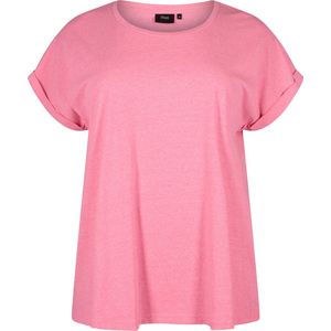 ZIZZI MKATJA, S/S, NEON TEE Dames T-shirt - Pink - Maat XL (54-56)